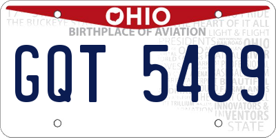 OH license plate GQT5409