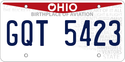 OH license plate GQT5423