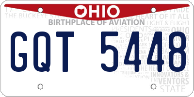 OH license plate GQT5448