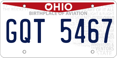 OH license plate GQT5467
