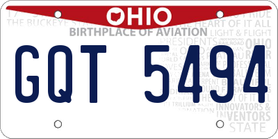 OH license plate GQT5494