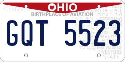 OH license plate GQT5523