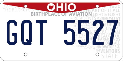 OH license plate GQT5527