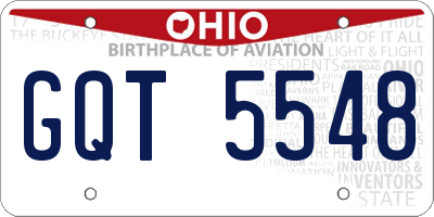 OH license plate GQT5548