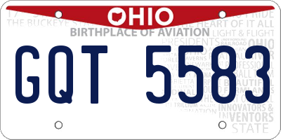 OH license plate GQT5583