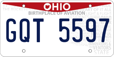 OH license plate GQT5597