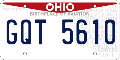 OH license plate GQT5610