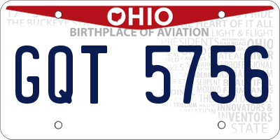OH license plate GQT5756
