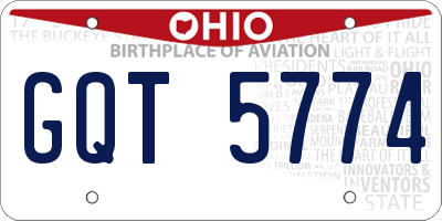 OH license plate GQT5774