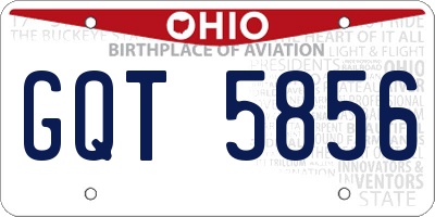 OH license plate GQT5856