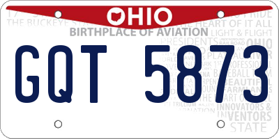 OH license plate GQT5873