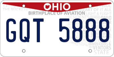 OH license plate GQT5888