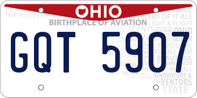 OH license plate GQT5907