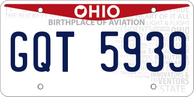 OH license plate GQT5939