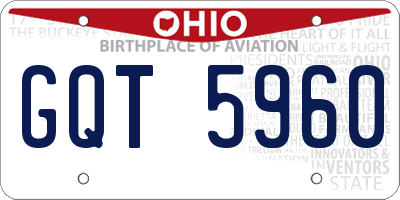 OH license plate GQT5960