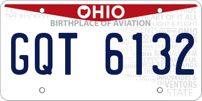 OH license plate GQT6132