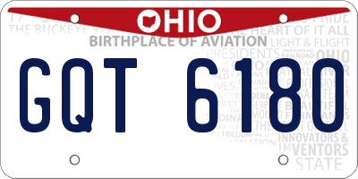 OH license plate GQT6180