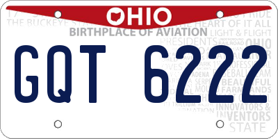 OH license plate GQT6222