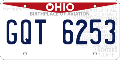 OH license plate GQT6253