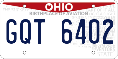OH license plate GQT6402