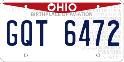 OH license plate GQT6472