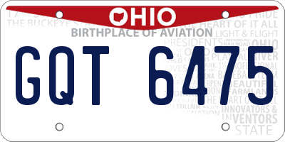 OH license plate GQT6475