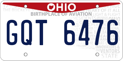 OH license plate GQT6476