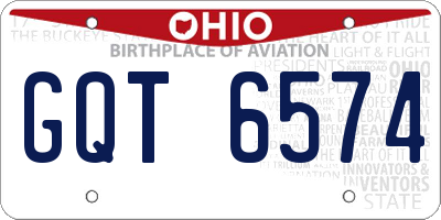 OH license plate GQT6574