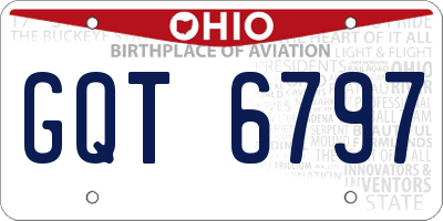 OH license plate GQT6797