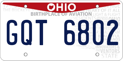 OH license plate GQT6802