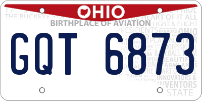 OH license plate GQT6873