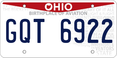 OH license plate GQT6922