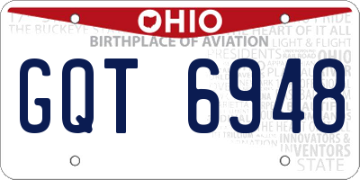 OH license plate GQT6948