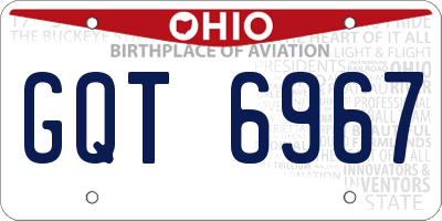 OH license plate GQT6967