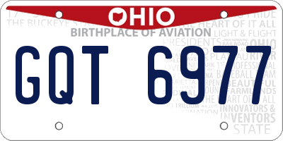 OH license plate GQT6977