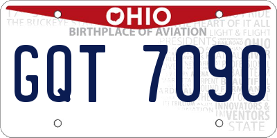 OH license plate GQT7090