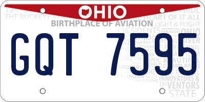 OH license plate GQT7595