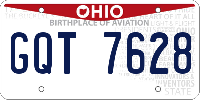 OH license plate GQT7628