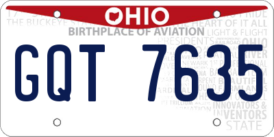OH license plate GQT7635