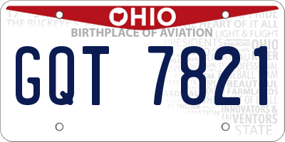 OH license plate GQT7821