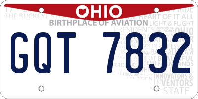 OH license plate GQT7832