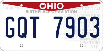OH license plate GQT7903