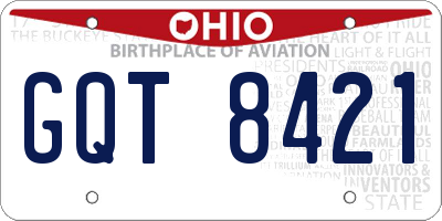 OH license plate GQT8421