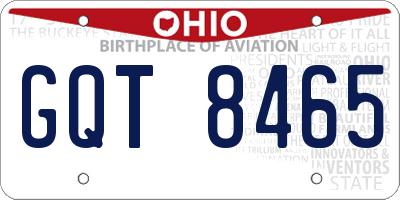 OH license plate GQT8465