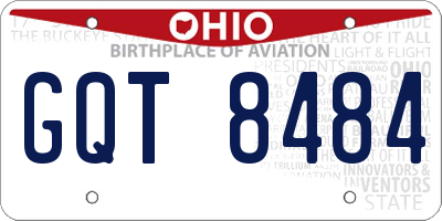 OH license plate GQT8484