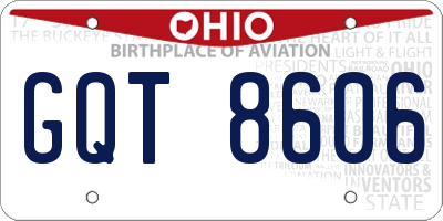 OH license plate GQT8606