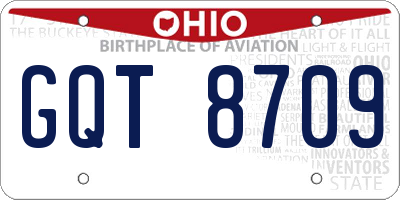 OH license plate GQT8709