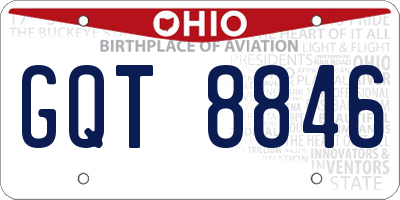 OH license plate GQT8846