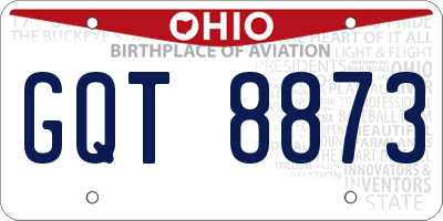 OH license plate GQT8873