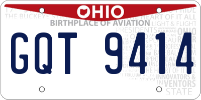 OH license plate GQT9414